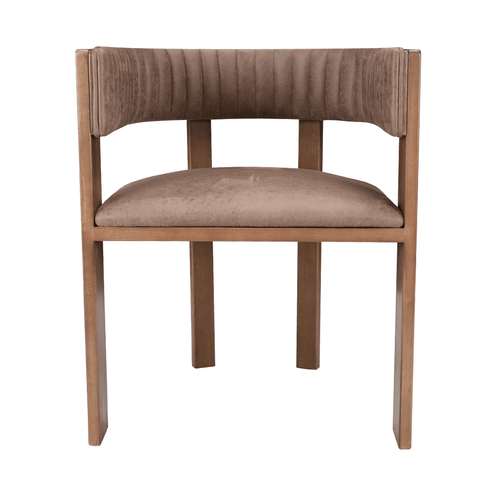 Kerusi Makan Kayu Pepejal Vintage Upholstered
