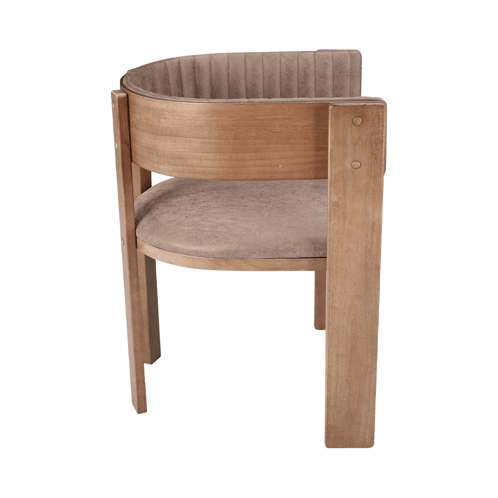 Kerusi Makan Kayu Pepejal Vintage Upholstered