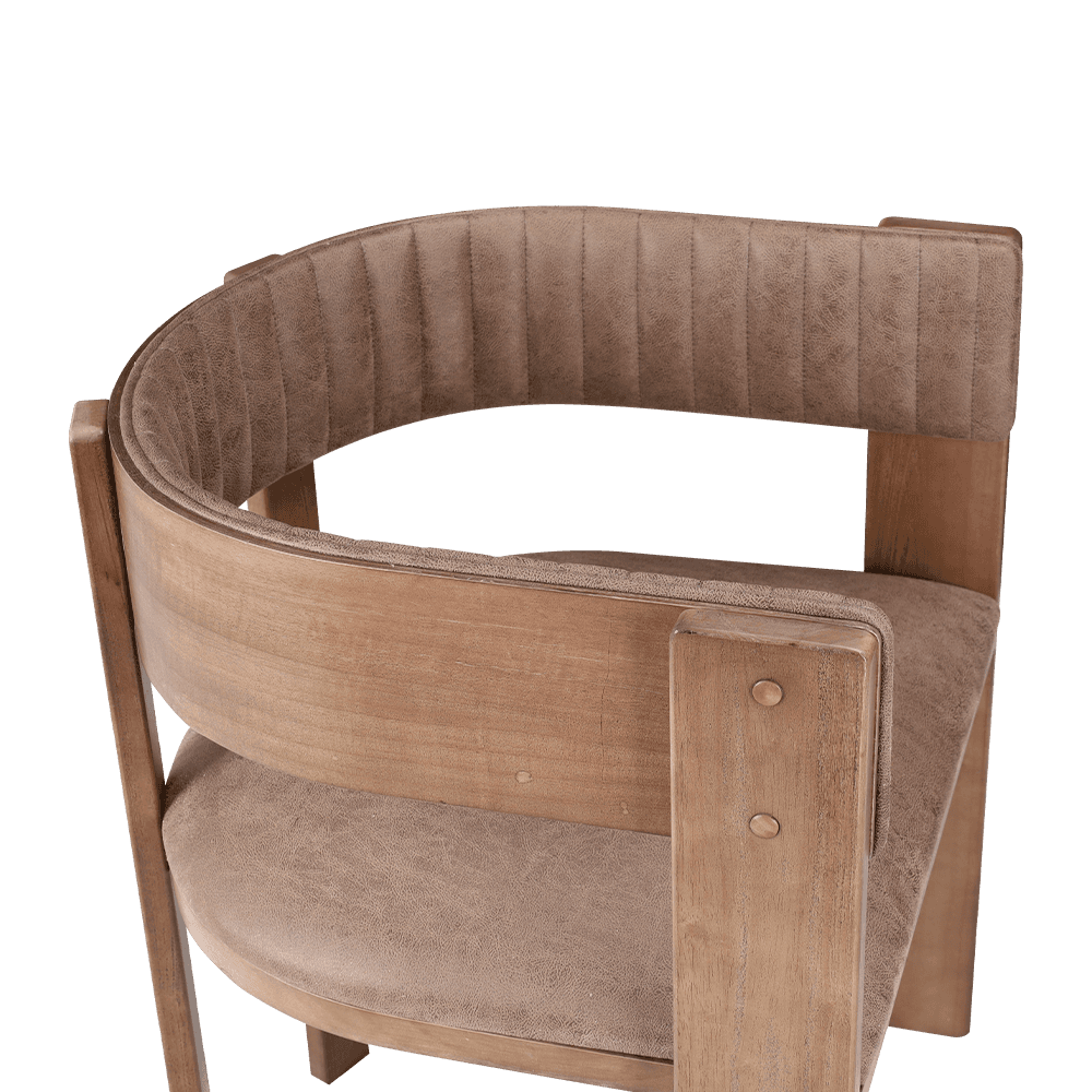 Kerusi Makan Kayu Pepejal Vintage Upholstered