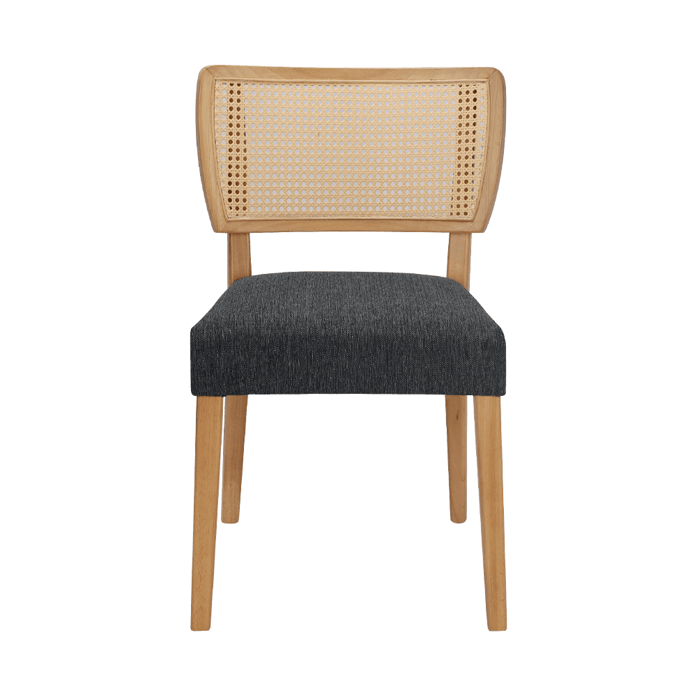 Kerusi makan kayu kelabu dengan backrest