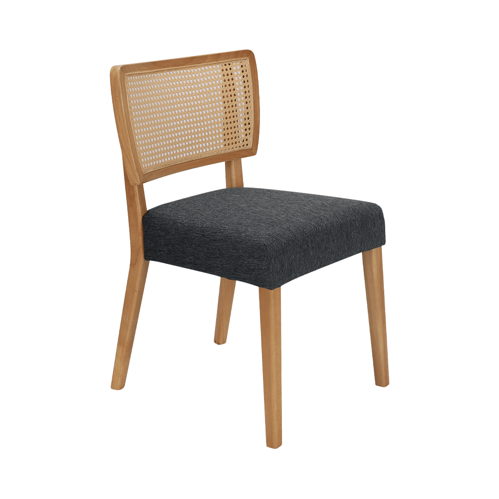Kerusi makan kayu kelabu dengan backrest