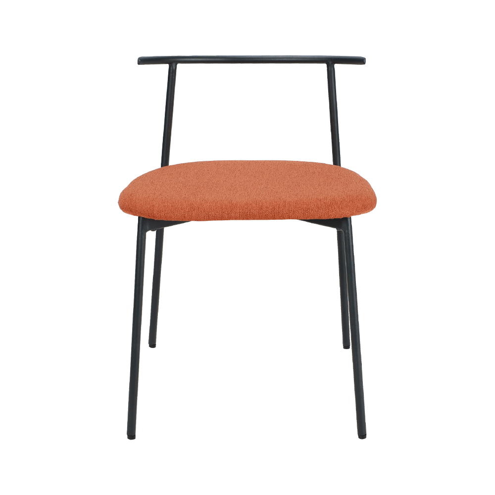 Kerusi makan kaki logam melengkung oren melengkung