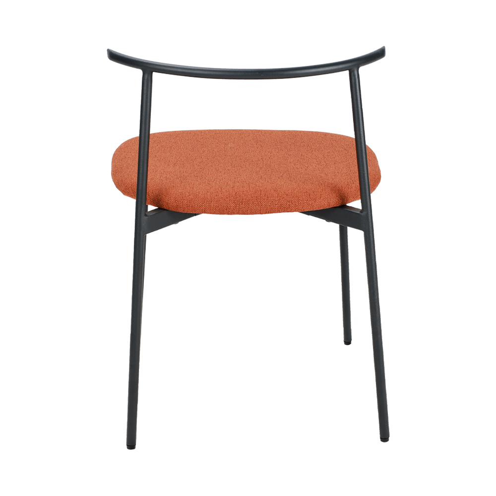 Kerusi makan kaki logam melengkung oren melengkung